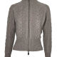 Cadigan aus Cashmere in Sand mit Zopfmuster, Vorderansicht
