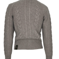 Cadigan aus Cashmere in Sand mit Zopfmuster, Rückenansicht