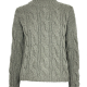 Cashmere Rollkragenpullover in Salbei mit Zopfmuster