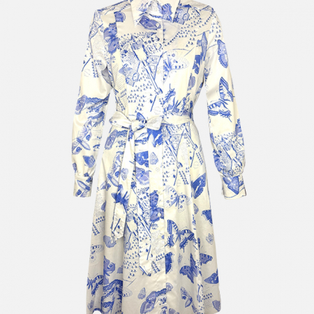 Habsburg Kleid Trattenegg mit Schmetterlingsdruck Baumwolle Damen Vorderansicht