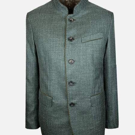 Habsburg Sakko Elias in Gruen mit Stehkragen