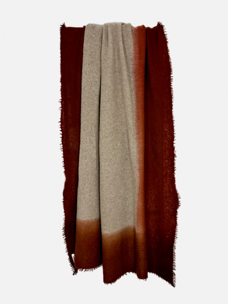 Mirror in the Sky Cashmere Plaid Dip Dye Tagesdecke Vorderansicht