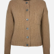 Incentive Kaschmir-Strickjacke Rundhals in Cognac aus feinem Cashmere