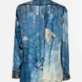 Pierre-Louis Mascia Seidenbluse Aloe blau Damen Rückenansicht Ansicht