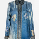 Pierre-Louis Mascia Seidenbluse Aloe blau Damen Vorderansicht