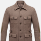 Habsburg Herrenjacke Feistritz in braun beige aus Fischgrat-Wollgewebe- Vorderansicht